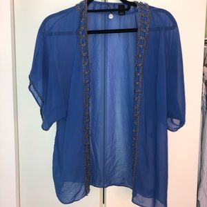 Indigo blue kimono from BKE Boutique